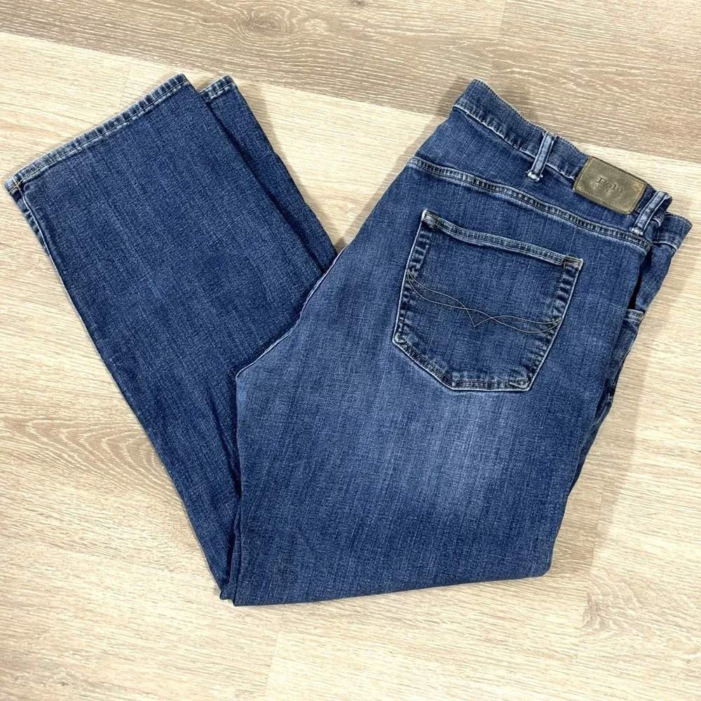 Polo Ralph Lauren Blue Hampton Relaxed Straight Leg Denim Jeans Men's 46x32‎